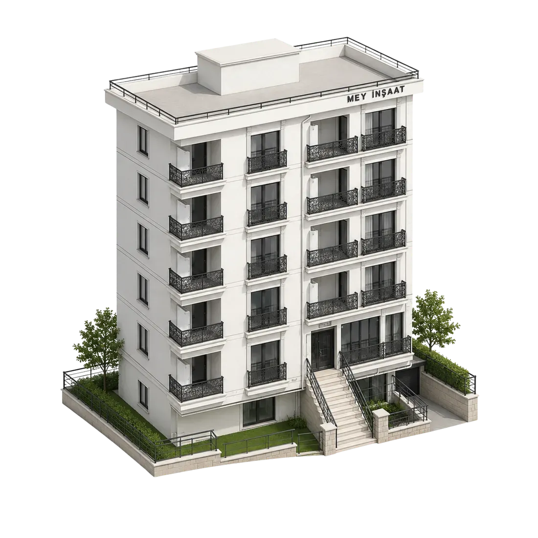 El Ele Apartmanı — аксонометрический чертёж (иллюстративно)