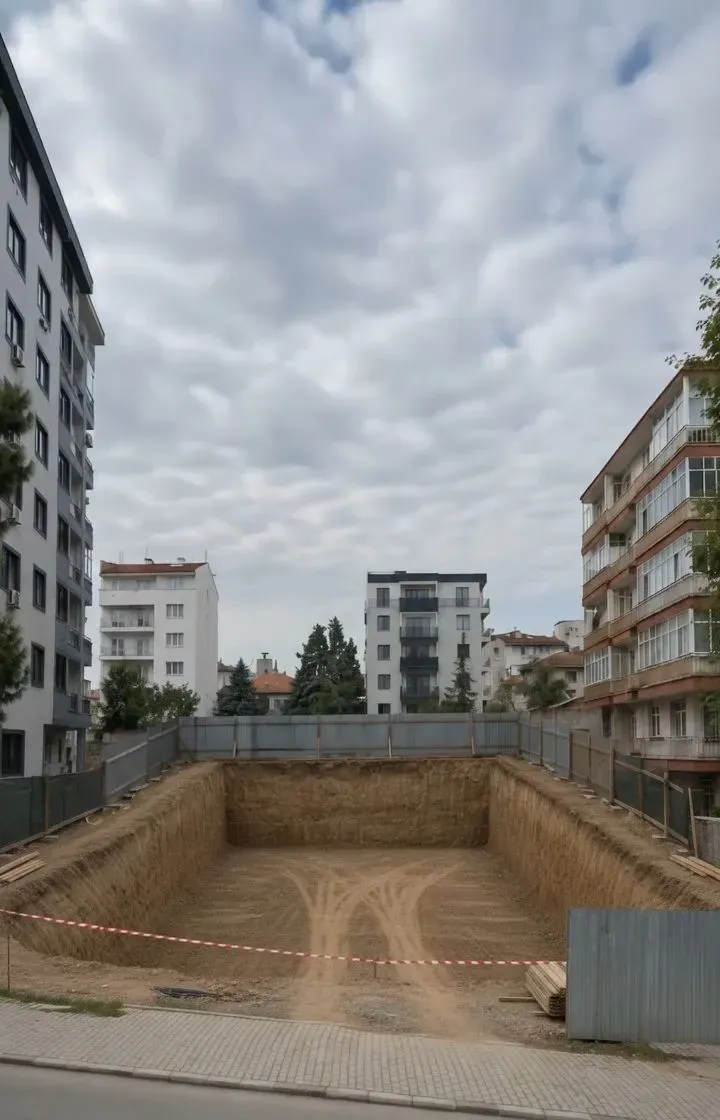 Котлован и фундамент